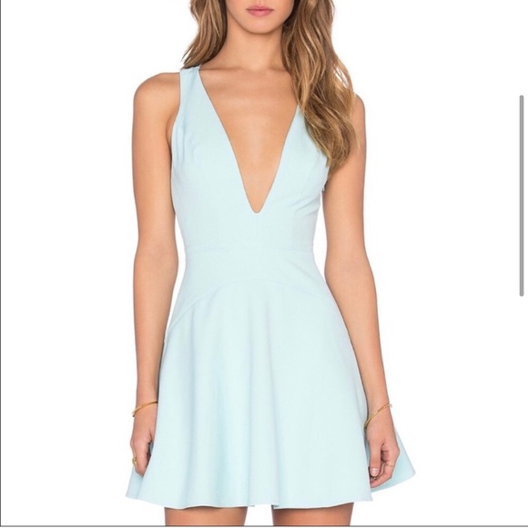 NBD Dresses & Skirts - PERFECT FOR PROM - aqua dress with vneck front and criss cross back